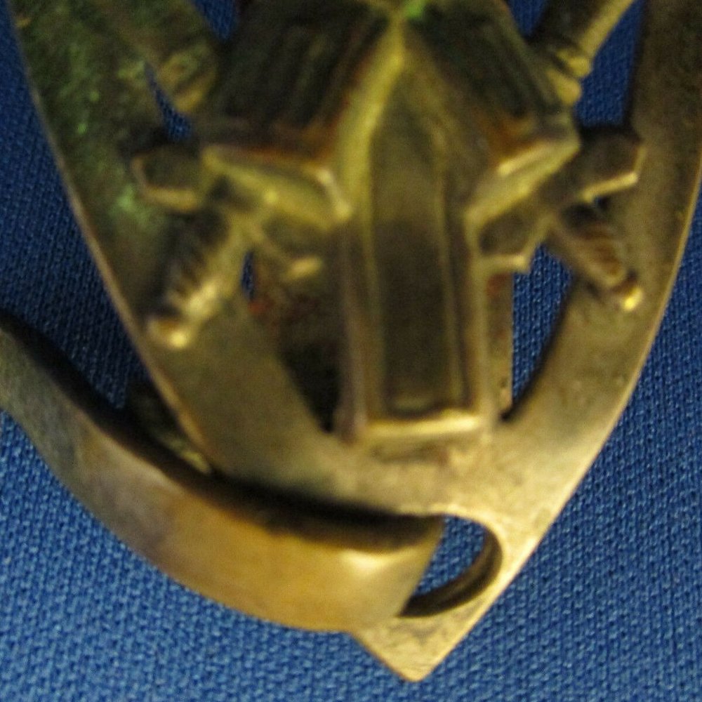 Antique Sterling Plated Crusader Belt Loop Key Fob - image 3